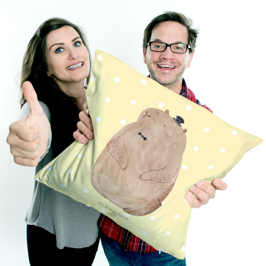 40x40 Kissen Murmeltier Kissenhülle, Kopfkissen, Sofakissen, Dekokissen, Motivkissen, Tiermotive, Gute Laune, lustige Sprüche, Tiere, Murmeltier, Knigge, Fröhlichkeit, Freundlichkeit, Respekt, Anstand