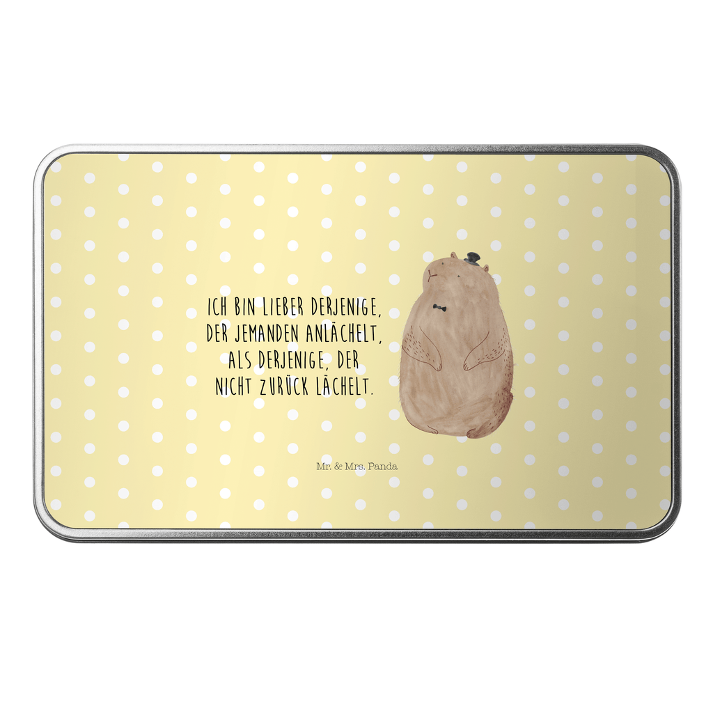 Metalldose rechteckig Murmeltier Blechdose, Metalldose, Blechbox, Container, Keksdose, Vorratsdose, Vorratsbox, Döschen, Versperbox, Vesperdose, Aufbewahrungsdose, Aufbewahrungsbox, Aluminiumdose, Dose, Tiermotive, Gute Laune, lustige Sprüche, Tiere, Murmeltier, Knigge, Fröhlichkeit, Freundlichkeit, Respekt, Anstand