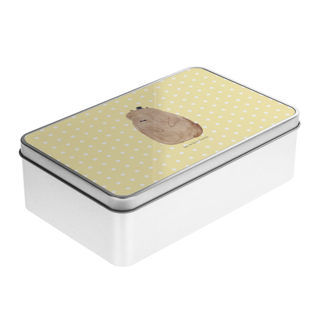 Metalldose rechteckig Murmeltier Blechdose, Metalldose, Blechbox, Container, Keksdose, Vorratsdose, Vorratsbox, Döschen, Versperbox, Vesperdose, Aufbewahrungsdose, Aufbewahrungsbox, Aluminiumdose, Dose, Tiermotive, Gute Laune, lustige Sprüche, Tiere, Murmeltier, Knigge, Fröhlichkeit, Freundlichkeit, Respekt, Anstand