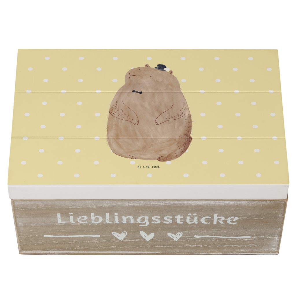 Holzkiste Murmeltier Holzkiste, Kiste, Schatzkiste, Truhe, Schatulle, XXL, Erinnerungsbox, Erinnerungskiste, Dekokiste, Aufbewahrungsbox, Tiermotive, Gute Laune, lustige Sprüche, Tiere, Murmeltier, Knigge, Fröhlichkeit, Freundlichkeit, Respekt, Anstand
