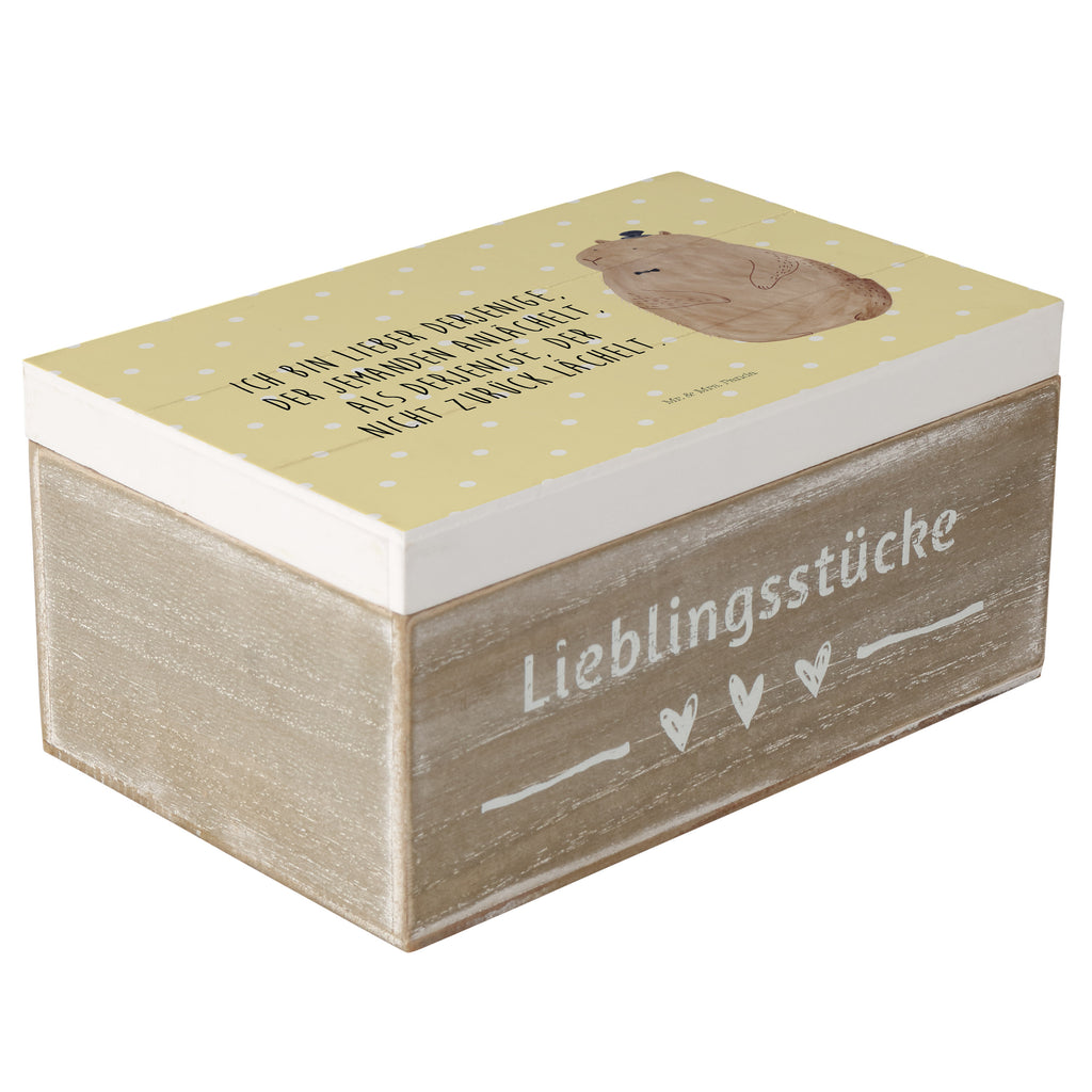 Holzkiste Murmeltier Holzkiste, Kiste, Schatzkiste, Truhe, Schatulle, XXL, Erinnerungsbox, Erinnerungskiste, Dekokiste, Aufbewahrungsbox, Tiermotive, Gute Laune, lustige Sprüche, Tiere, Murmeltier, Knigge, Fröhlichkeit, Freundlichkeit, Respekt, Anstand