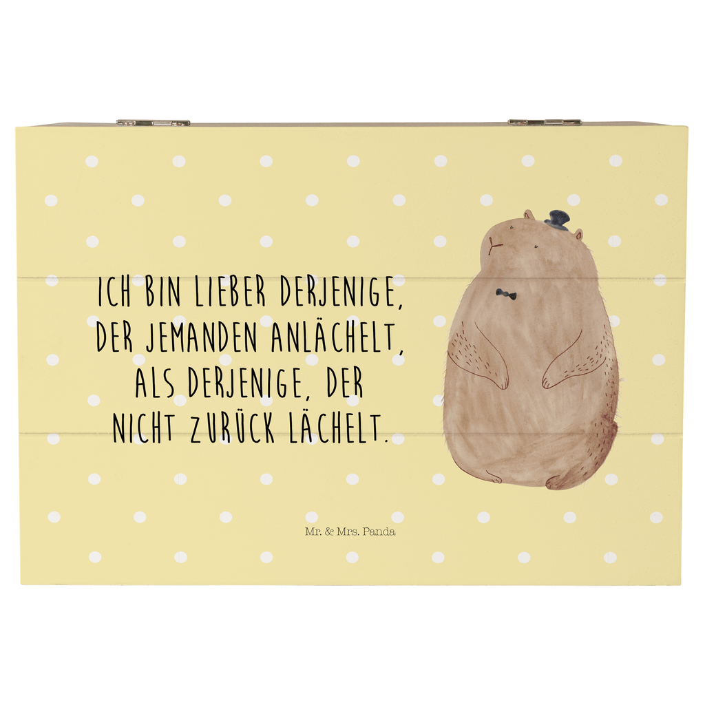 Holzkiste Murmeltier Holzkiste, Kiste, Schatzkiste, Truhe, Schatulle, XXL, Erinnerungsbox, Erinnerungskiste, Dekokiste, Aufbewahrungsbox, Tiermotive, Gute Laune, lustige Sprüche, Tiere, Murmeltier, Knigge, Fröhlichkeit, Freundlichkeit, Respekt, Anstand