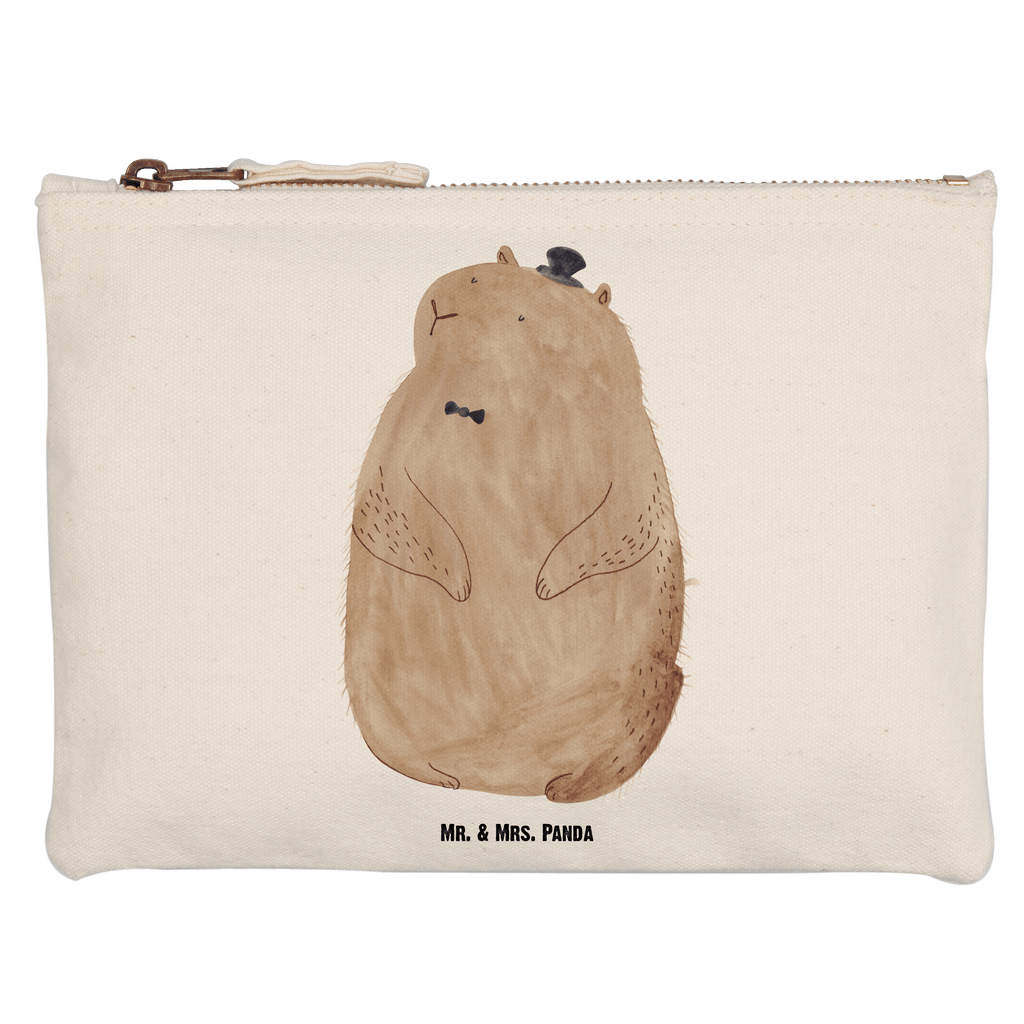 Schminktasche Murmeltier Schminktasche, Kosmetiktasche, Kosmetikbeutel, Stiftemäppchen, Etui, Federmappe, Makeup, XXL, Schminketui, Kosmetiketui, Schlamperetui, Tiermotive, Gute Laune, lustige Sprüche, Tiere, Murmeltier, Knigge, Fröhlichkeit, Freundlichkeit, Respekt, Anstand