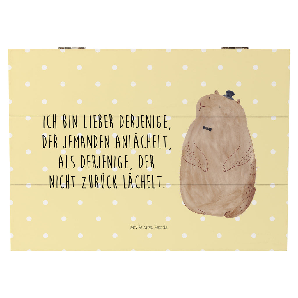 Holzkiste Murmeltier Holzkiste, Kiste, Schatzkiste, Truhe, Schatulle, XXL, Erinnerungsbox, Erinnerungskiste, Dekokiste, Aufbewahrungsbox, Tiermotive, Gute Laune, lustige Sprüche, Tiere, Murmeltier, Knigge, Fröhlichkeit, Freundlichkeit, Respekt, Anstand