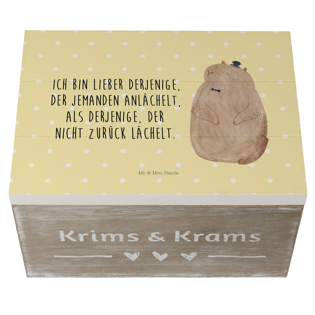 Holzkiste Murmeltier Holzkiste, Kiste, Schatzkiste, Truhe, Schatulle, XXL, Erinnerungsbox, Erinnerungskiste, Dekokiste, Aufbewahrungsbox, Tiermotive, Gute Laune, lustige Sprüche, Tiere, Murmeltier, Knigge, Fröhlichkeit, Freundlichkeit, Respekt, Anstand