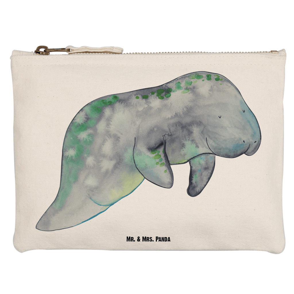 Schminktasche Seekuh chillt Schminktasche, Kosmetiktasche, Kosmetikbeutel, Stiftemäppchen, Etui, Federmappe, Makeup, XXL, Schminketui, Kosmetiketui, Schlamperetui, Meerestiere, Meer, Urlaub, Seekuh, Seekühe, Diät, Abnehmen, Zucker, Diätwahn, Essen, Süßigkeiten