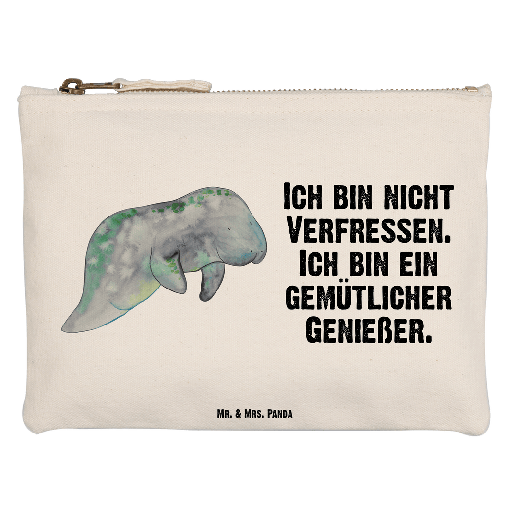 Schminktasche Seekuh chillt Schminktasche, Kosmetiktasche, Kosmetikbeutel, Stiftemäppchen, Etui, Federmappe, Makeup, XXL, Schminketui, Kosmetiketui, Schlamperetui, Meerestiere, Meer, Urlaub, Seekuh, Seekühe, Diät, Abnehmen, Zucker, Diätwahn, Essen, Süßigkeiten