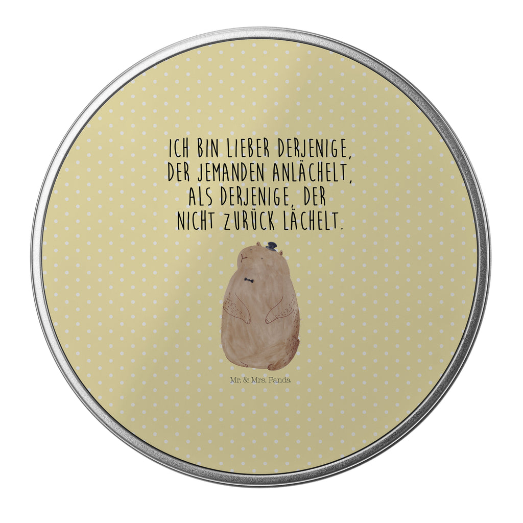 Blechdose rund Murmeltier Metalldose, Keksdose, Dose, Vorratsdose, Geschenkbox, Tiermotive, Gute Laune, lustige Sprüche, Tiere, Murmeltier, Knigge, Fröhlichkeit, Freundlichkeit, Respekt, Anstand