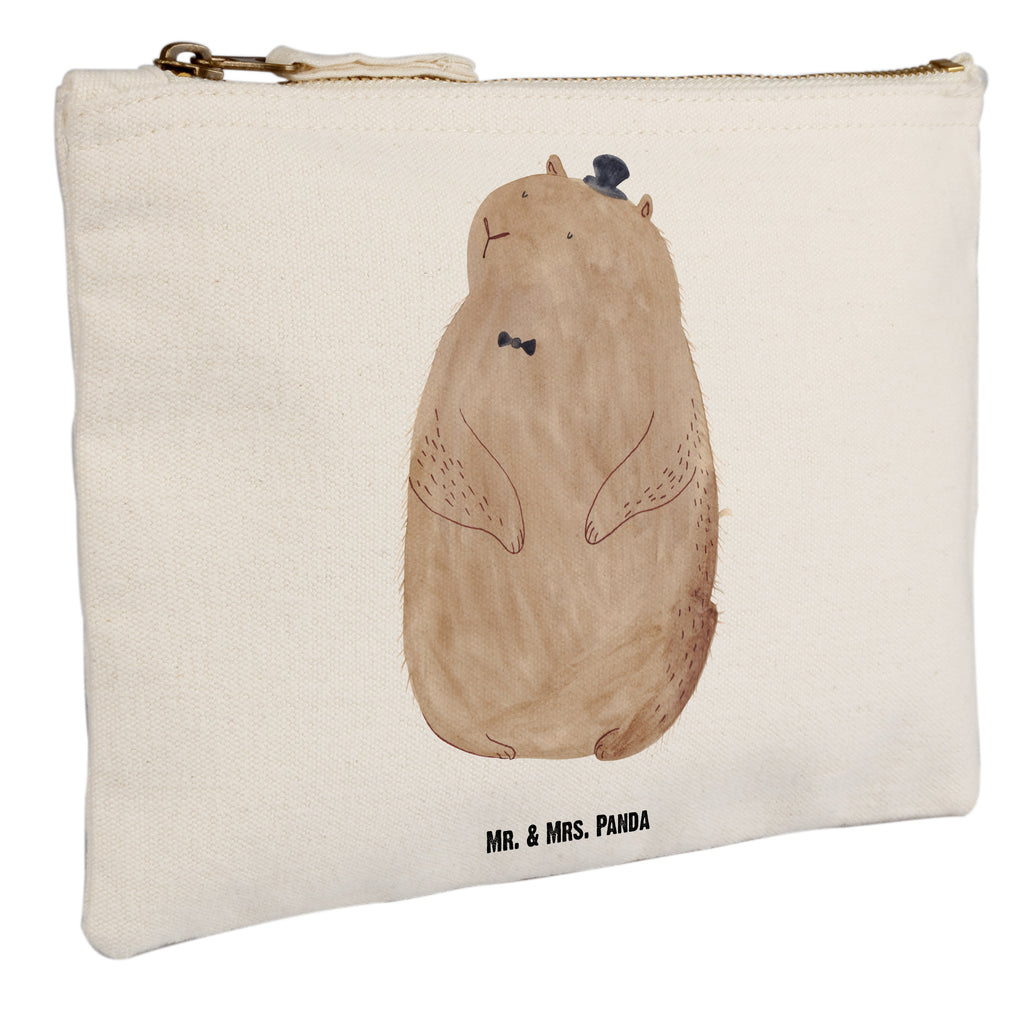 Schminktasche Murmeltier Schminktasche, Kosmetiktasche, Kosmetikbeutel, Stiftemäppchen, Etui, Federmappe, Makeup, XXL, Schminketui, Kosmetiketui, Schlamperetui, Tiermotive, Gute Laune, lustige Sprüche, Tiere, Murmeltier, Knigge, Fröhlichkeit, Freundlichkeit, Respekt, Anstand