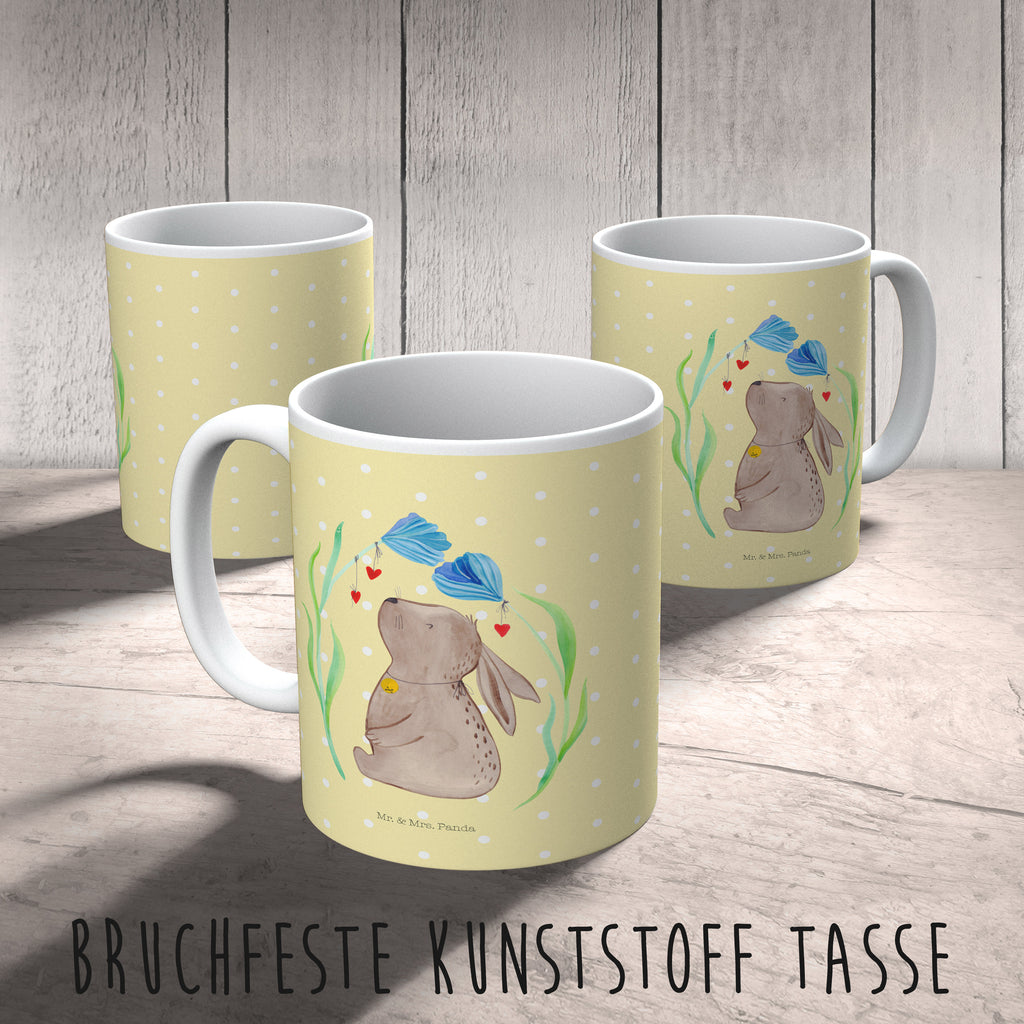 Kindertasse Hase Blume Kunststoff Tasse, Kindergarten, Tasse, Trinkbecher, Camping Becher, Kaffeetasse, Kunststoffbecher, Kindergartenbecher, Outdoorgeschirr, Kunststoffgeschirr, Reisebecher, Reisetasse, Kinderbecher, Ostern, Osterhase, Ostergeschenke, Osternest, Osterdeko, Geschenk zu Ostern, Hase, Kaninchen, Kind, Taufe, Taufgeschenk, Geburt, Schwangerschaft, erstes Kind, Kindergeburtstag, Geburtstag, Hoffnung, Träume