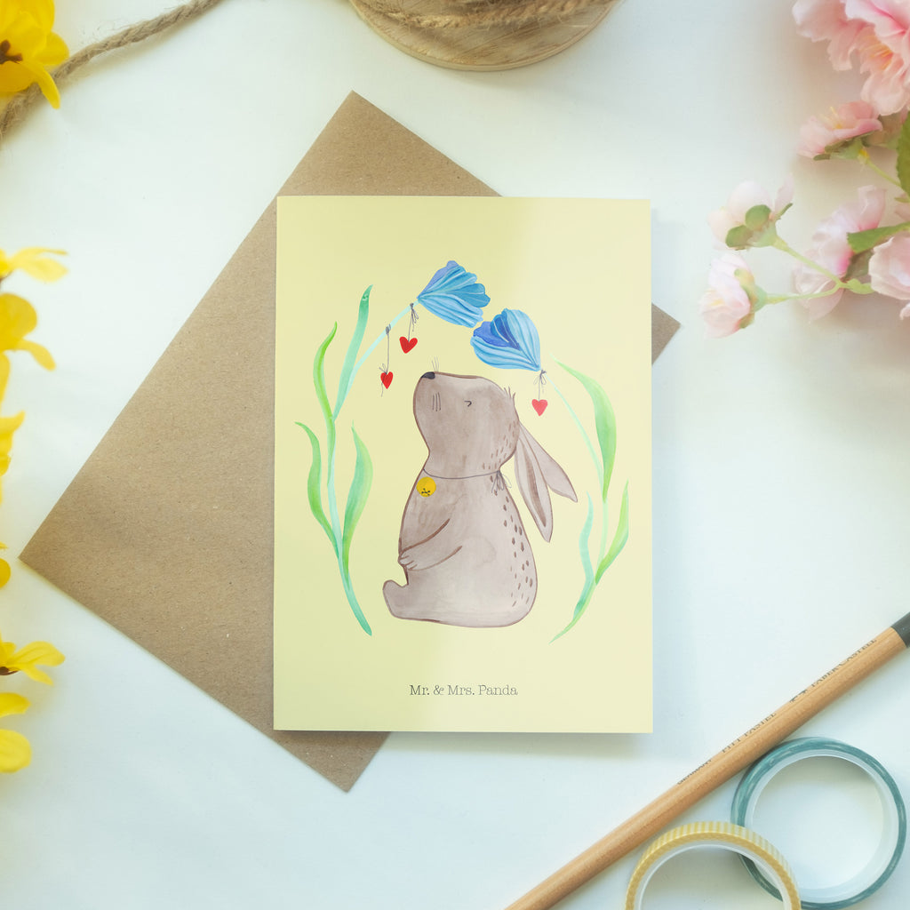 Grußkarte Hase Blume Klappkarte, Einladungskarte, Glückwunschkarte, Hochzeitskarte, Geburtstagskarte, Karte, Ostern, Osterhase, Ostergeschenke, Osternest, Osterdeko, Geschenk zu Ostern, Hase, Kaninchen, Kind, Taufe, Taufgeschenk, Geburt, Schwangerschaft, erstes Kind, Kindergeburtstag, Geburtstag, Hoffnung, Träume