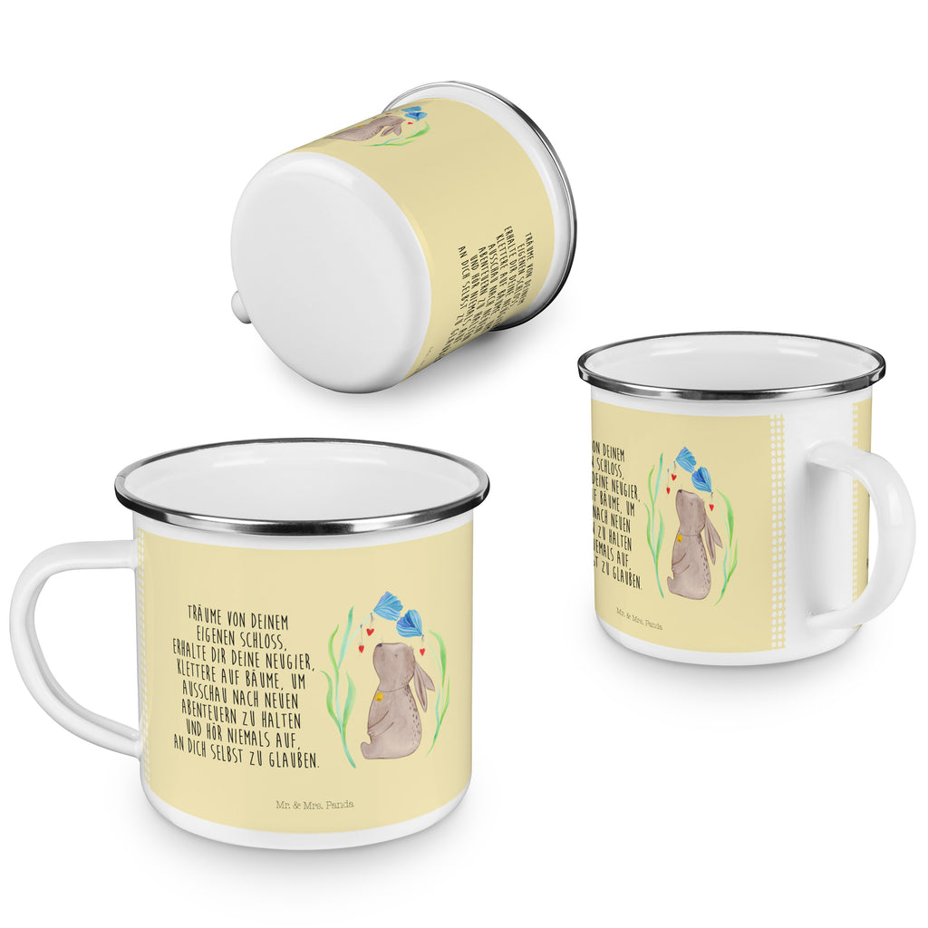 Camping Emaille Tasse Hase Blume Campingtasse, Trinkbecher, Metalltasse, Outdoor Tasse, Emaille Trinkbecher, Blechtasse Outdoor, Emaille Campingbecher, Edelstahl Trinkbecher, Metalltasse für Camping, Kaffee Blechtasse, Camping Tasse Metall, Ostern, Osterhase, Ostergeschenke, Osternest, Osterdeko, Geschenk zu Ostern, Hase, Kaninchen, Kind, Taufe, Taufgeschenk, Geburt, Schwangerschaft, erstes Kind, Kindergeburtstag, Geburtstag, Hoffnung, Träume