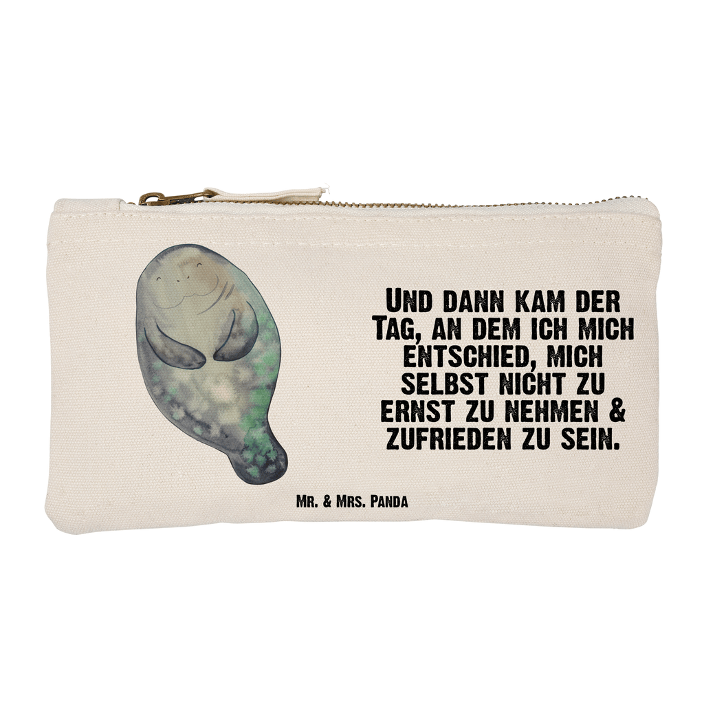 Schminktasche Seekuh happy Schminktasche, Kosmetiktasche, Kosmetikbeutel, Stiftemäppchen, Etui, Federmappe, Makeup, XXL, Schminketui, Kosmetiketui, Schlamperetui, Meerestiere, Meer, Urlaub, Seekuh, Seekühe, Selbstliebe, Respekt, Neuanfang, Neustart, Achtsamkeit, Zufrieden, Liebeskummer, Freundin