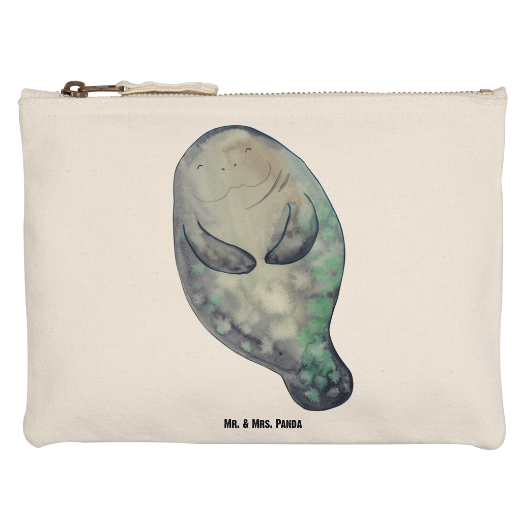 Schminktasche Seekuh happy Schminktasche, Kosmetiktasche, Kosmetikbeutel, Stiftemäppchen, Etui, Federmappe, Makeup, XXL, Schminketui, Kosmetiketui, Schlamperetui, Meerestiere, Meer, Urlaub, Seekuh, Seekühe, Selbstliebe, Respekt, Neuanfang, Neustart, Achtsamkeit, Zufrieden, Liebeskummer, Freundin