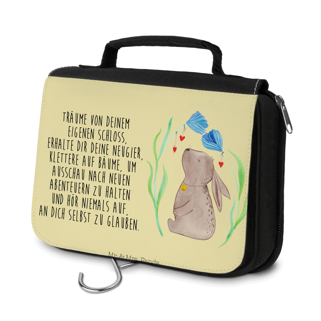 Kulturbeutel Hase Blume Kulturbeutel, Zum Aufhängen, Waschtasche, Kosmetiktasche, Damen, Herren, Aufbewahrungstasche, Schminktasche, Kosmetikbeutel, Organizer, Kulturtasche, Schminkutensil, Ostern, Osterhase, Ostergeschenke, Osternest, Osterdeko, Geschenk zu Ostern, Hase, Kaninchen, Kind, Taufe, Taufgeschenk, Geburt, Schwangerschaft, erstes Kind, Kindergeburtstag, Geburtstag, Hoffnung, Träume