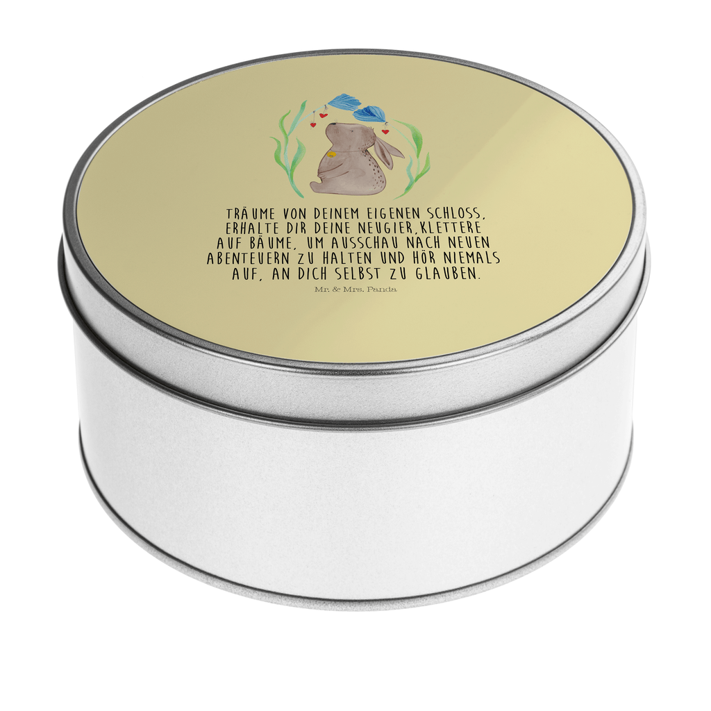 Blechdose rund Hase Blume Metalldose, Keksdose, Dose, Vorratsdose, Geschenkbox, Ostern, Osterhase, Ostergeschenke, Osternest, Osterdeko, Geschenk zu Ostern, Hase, Kaninchen, Kind, Taufe, Taufgeschenk, Geburt, Schwangerschaft, erstes Kind, Kindergeburtstag, Geburtstag, Hoffnung, Träume