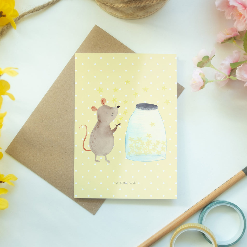 Grußkarte Maus Sterne Klappkarte, Einladungskarte, Glückwunschkarte, Hochzeitskarte, Geburtstagskarte, Karte, Tiermotive, Gute Laune, lustige Sprüche, Tiere, Maus, Sterne, Wunsch, Kind, Taufe, Taufgeschenk, Geburt, Schwangerschaft, erstes Kind, Kindergeburtstag, Geburtstag, Hoffnung, Träume
