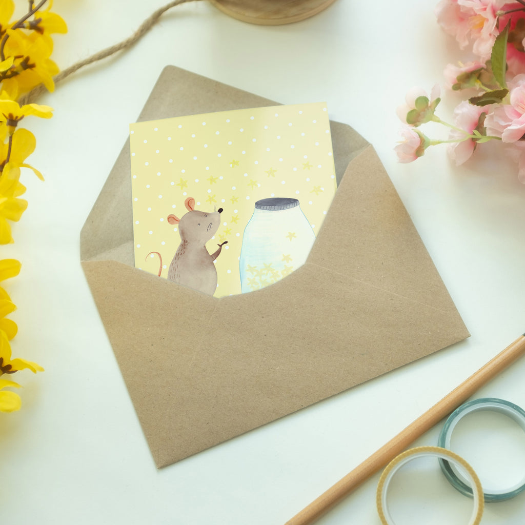 Grußkarte Maus Sterne Klappkarte, Einladungskarte, Glückwunschkarte, Hochzeitskarte, Geburtstagskarte, Karte, Tiermotive, Gute Laune, lustige Sprüche, Tiere, Maus, Sterne, Wunsch, Kind, Taufe, Taufgeschenk, Geburt, Schwangerschaft, erstes Kind, Kindergeburtstag, Geburtstag, Hoffnung, Träume