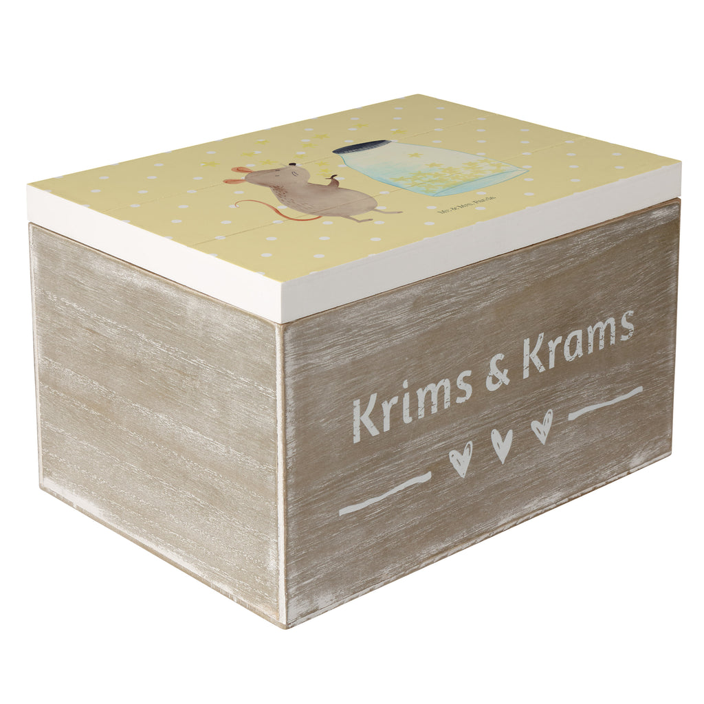 Holzkiste Maus Sterne Holzkiste, Kiste, Schatzkiste, Truhe, Schatulle, XXL, Erinnerungsbox, Erinnerungskiste, Dekokiste, Aufbewahrungsbox, Tiermotive, Gute Laune, lustige Sprüche, Tiere, Maus, Sterne, Wunsch, Kind, Taufe, Taufgeschenk, Geburt, Schwangerschaft, erstes Kind, Kindergeburtstag, Geburtstag, Hoffnung, Träume