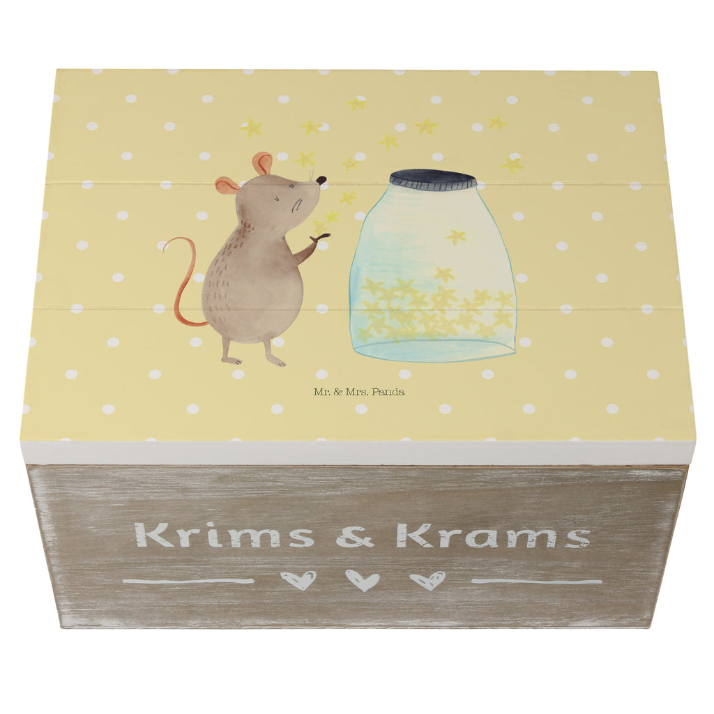 Holzkiste Maus Sterne Holzkiste, Kiste, Schatzkiste, Truhe, Schatulle, XXL, Erinnerungsbox, Erinnerungskiste, Dekokiste, Aufbewahrungsbox, Tiermotive, Gute Laune, lustige Sprüche, Tiere, Maus, Sterne, Wunsch, Kind, Taufe, Taufgeschenk, Geburt, Schwangerschaft, erstes Kind, Kindergeburtstag, Geburtstag, Hoffnung, Träume