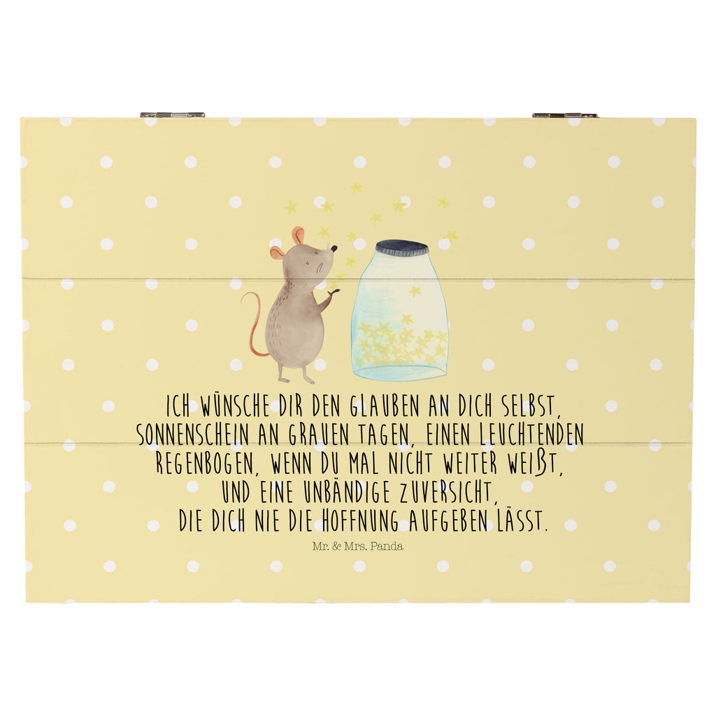 Holzkiste Maus Sterne Holzkiste, Kiste, Schatzkiste, Truhe, Schatulle, XXL, Erinnerungsbox, Erinnerungskiste, Dekokiste, Aufbewahrungsbox, Tiermotive, Gute Laune, lustige Sprüche, Tiere, Maus, Sterne, Wunsch, Kind, Taufe, Taufgeschenk, Geburt, Schwangerschaft, erstes Kind, Kindergeburtstag, Geburtstag, Hoffnung, Träume