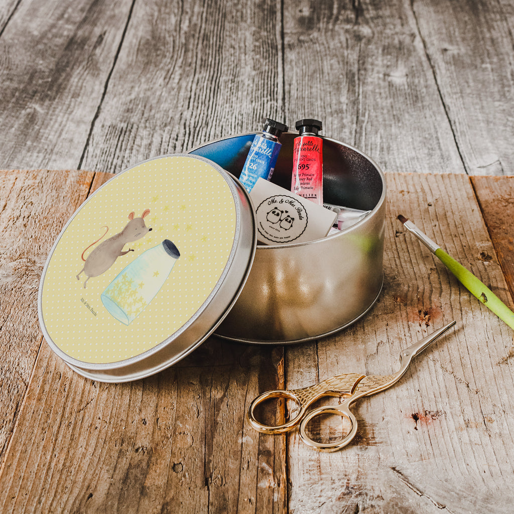 Blechdose rund Maus Sterne Metalldose, Keksdose, Dose, Vorratsdose, Geschenkbox, Tiermotive, Gute Laune, lustige Sprüche, Tiere, Maus, Sterne, Wunsch, Kind, Taufe, Taufgeschenk, Geburt, Schwangerschaft, erstes Kind, Kindergeburtstag, Geburtstag, Hoffnung, Träume