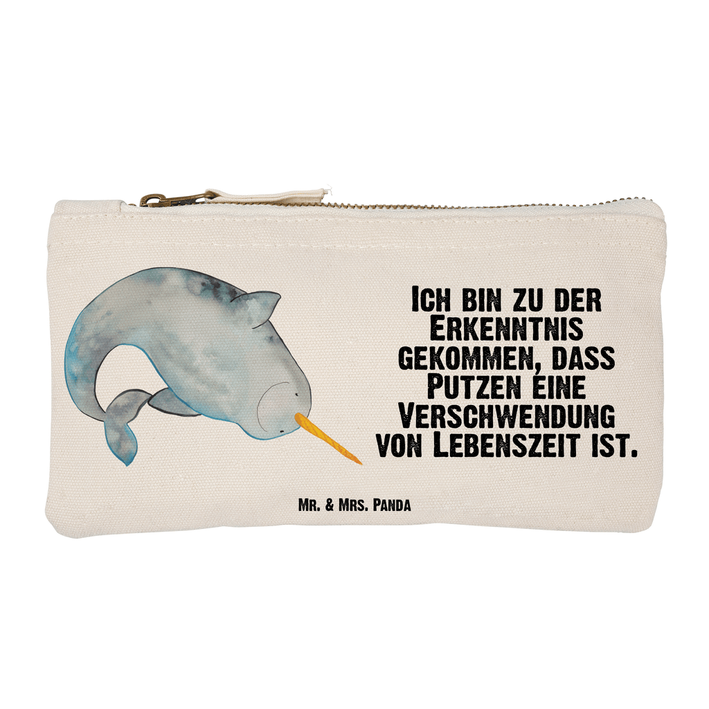 Schminktasche Narwal Schminktasche, Kosmetiktasche, Kosmetikbeutel, Stiftemäppchen, Etui, Federmappe, Makeup, XXL, Schminketui, Kosmetiketui, Schlamperetui, Meerestiere, Meer, Urlaub, Narwal, Wal, Putzen, Hausfrau, Junggesellin, aufräumen, Kinderzimmer