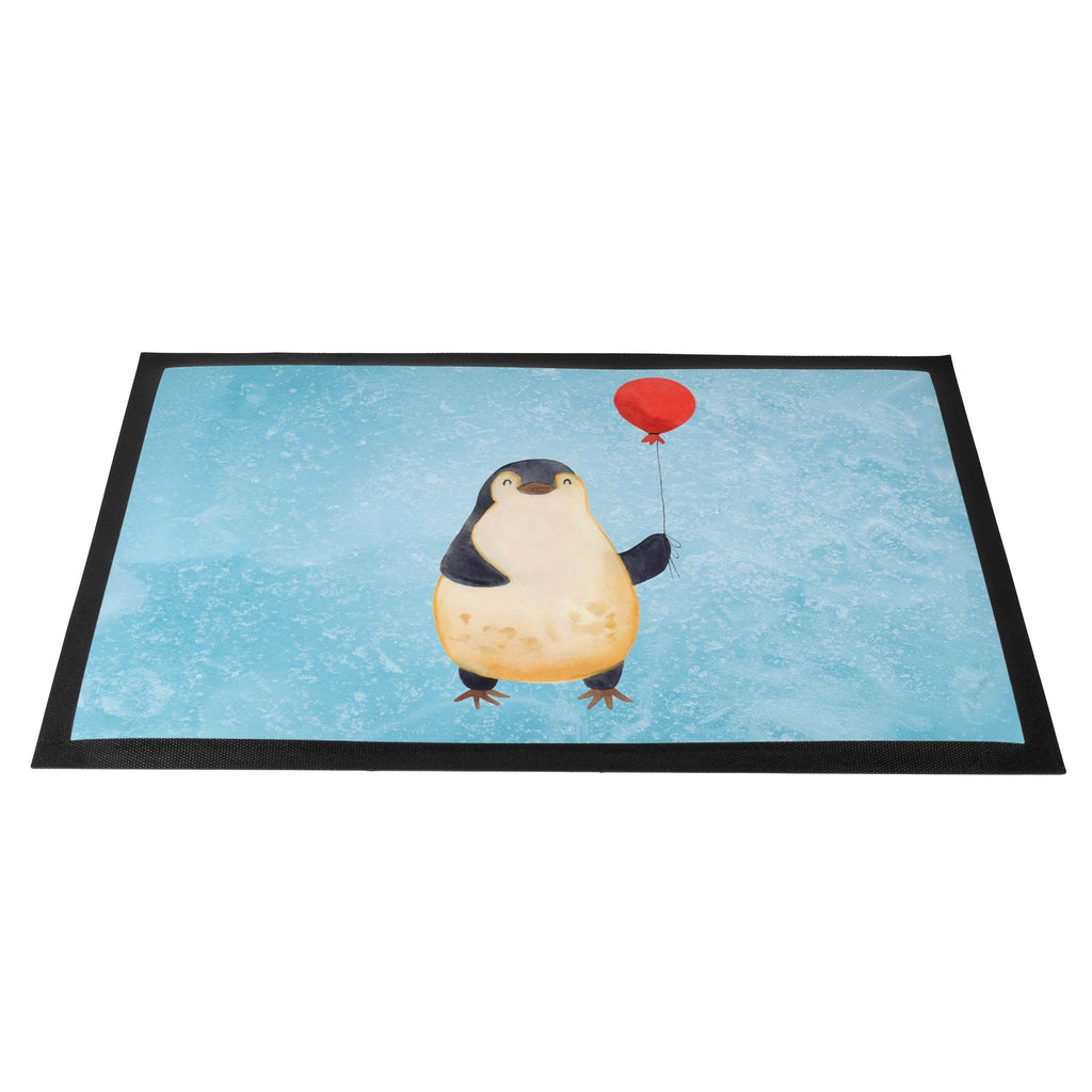 Fußmatte Pinguin Luftballon Türvorleger, Schmutzmatte, Fußabtreter, Matte, Schmutzfänger, Fußabstreifer, Schmutzfangmatte, Türmatte, Motivfußmatte, Haustürmatte, Vorleger, Pinguin, Pinguine, Luftballon, Tagträume, Lebenslust, Geschenk Freundin, Geschenkidee, beste Freundin, Motivation, Neustart, neues Leben, Liebe, Glück