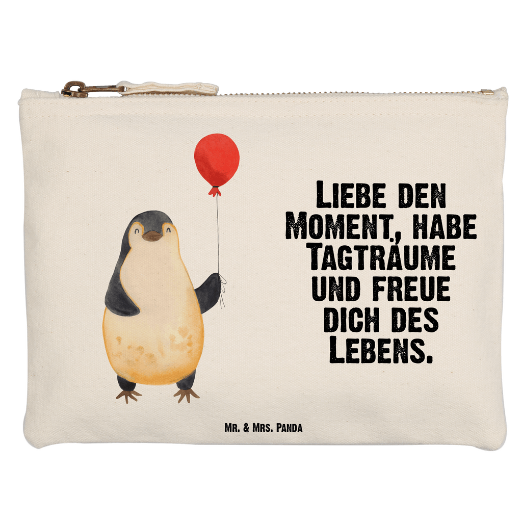 Schminktasche Pinguin Luftballon Schminktasche, Kosmetiktasche, Kosmetikbeutel, Stiftemäppchen, Etui, Federmappe, Makeup, XXL, Schminketui, Kosmetiketui, Schlamperetui, Pinguin, Pinguine, Luftballon, Tagträume, Lebenslust, Geschenk Freundin, Geschenkidee, beste Freundin, Motivation, Neustart, neues Leben, Liebe, Glück