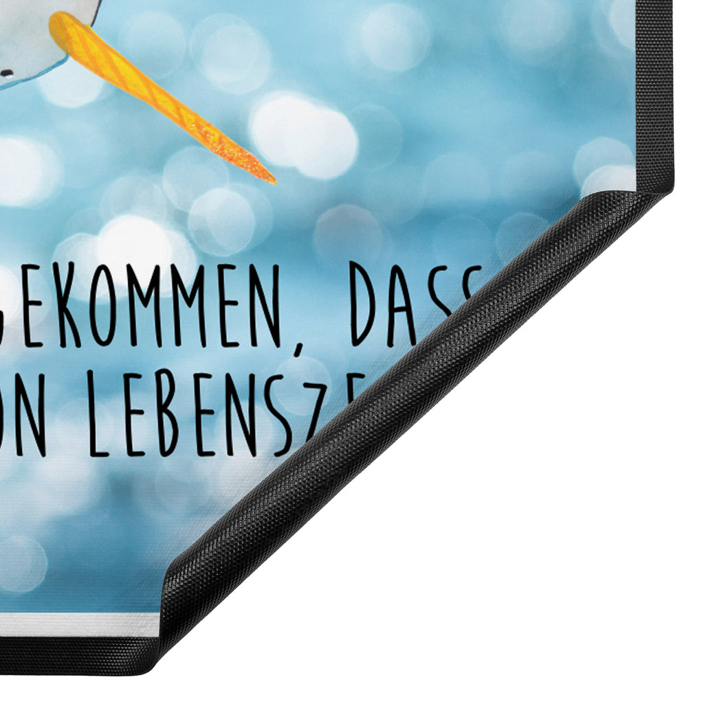 Fußmatte Narwal Narwal, Wal, Putzen, Hausfrau, Junggesellin, aufräumen, Kinderzimmer,  Türvorleger, Schmutzmatte, Fußabtreter, Matte, Schmutzfänger, Fußabstreifer, Schmutzfangmatte, Türmatte, Motivfußmatte,  Haustürmatte, Vorleger  Meerestiere, Meer, Urlaub