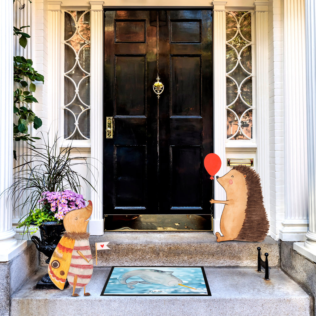 Fußmatte Narwal Narwal, Wal, Putzen, Hausfrau, Junggesellin, aufräumen, Kinderzimmer,  Türvorleger, Schmutzmatte, Fußabtreter, Matte, Schmutzfänger, Fußabstreifer, Schmutzfangmatte, Türmatte, Motivfußmatte,  Haustürmatte, Vorleger  Meerestiere, Meer, Urlaub