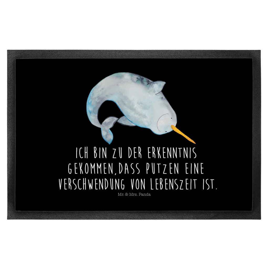 Fußmatte Narwal Narwal, Wal, Putzen, Hausfrau, Junggesellin, aufräumen, Kinderzimmer,  Türvorleger, Schmutzmatte, Fußabtreter, Matte, Schmutzfänger, Fußabstreifer, Schmutzfangmatte, Türmatte, Motivfußmatte,  Haustürmatte, Vorleger  Meerestiere, Meer, Urlaub