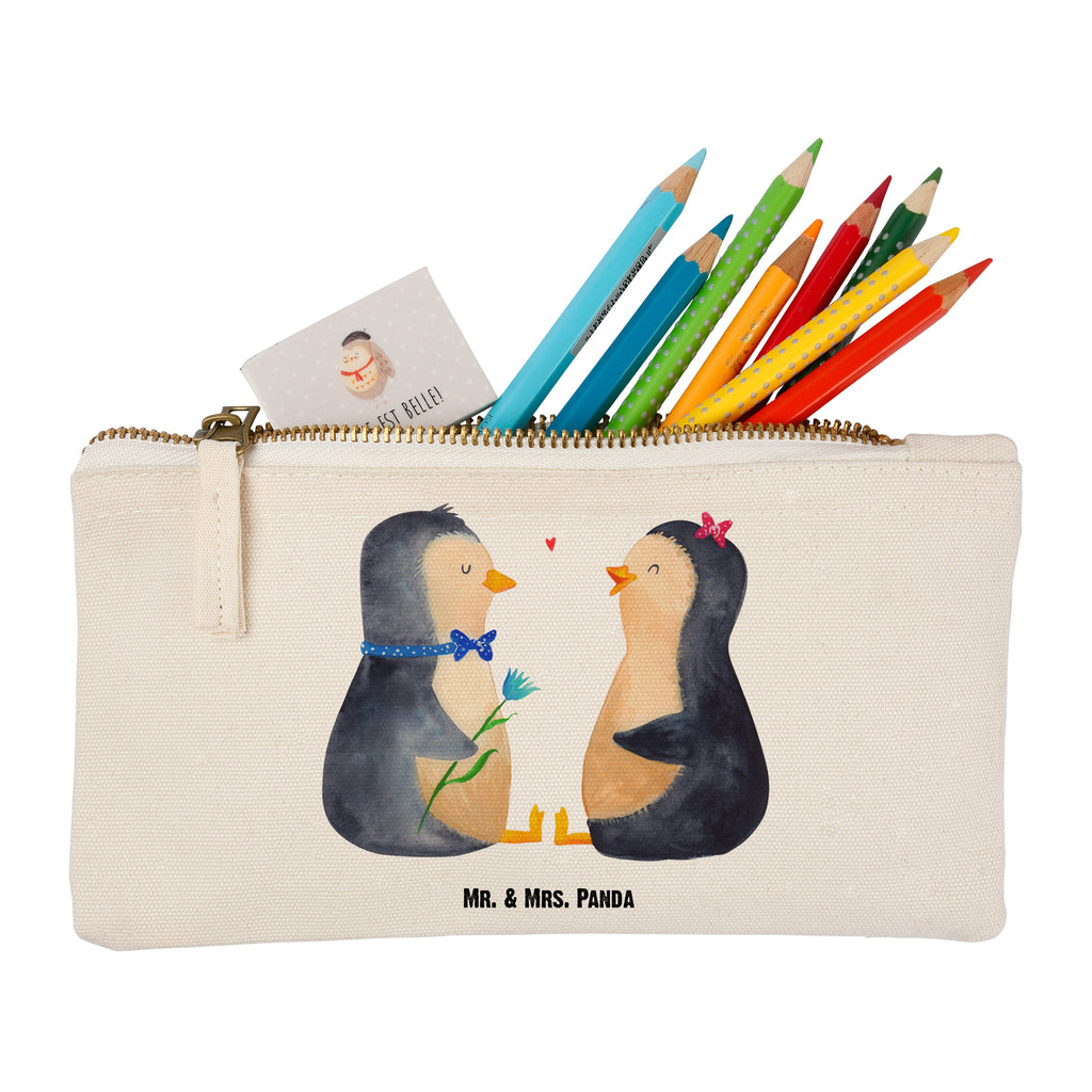 Schminktasche Pinguin Pärchen Schminktasche, Kosmetiktasche, Kosmetikbeutel, Stiftemäppchen, Etui, Federmappe, Makeup, XXL, Schminketui, Kosmetiketui, Schlamperetui, Pinguin, Pinguine, Liebe, Liebespaar, Liebesbeweis, Liebesgeschenk, Verlobung, Jahrestag, Hochzeitstag, Hochzeit, Hochzeitsgeschenk, große Liebe, Traumpaar