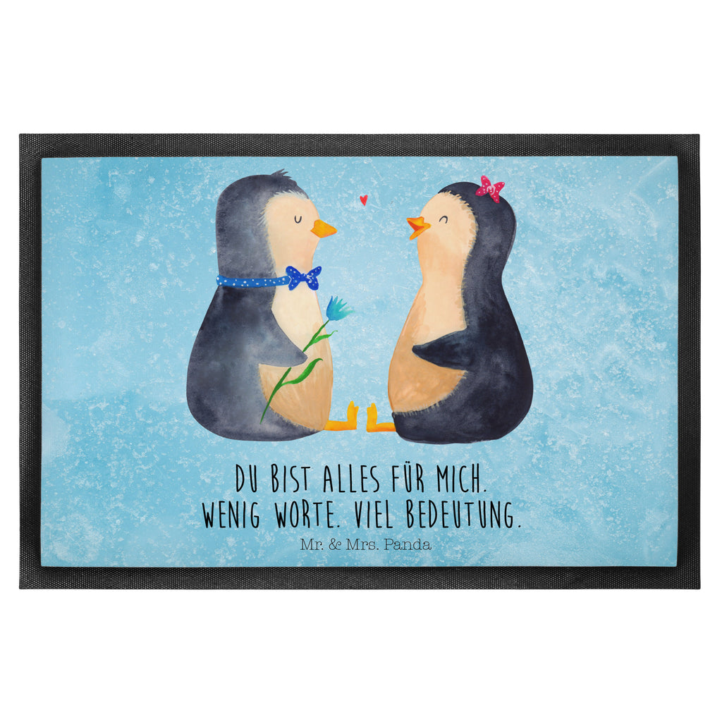 Fußmatte Pinguin Pärchen Türvorleger, Schmutzmatte, Fußabtreter, Matte, Schmutzfänger, Fußabstreifer, Schmutzfangmatte, Türmatte, Motivfußmatte, Haustürmatte, Vorleger, Pinguin, Pinguine, Liebe, Liebespaar, Liebesbeweis, Liebesgeschenk, Verlobung, Jahrestag, Hochzeitstag, Hochzeit, Hochzeitsgeschenk, große Liebe, Traumpaar
