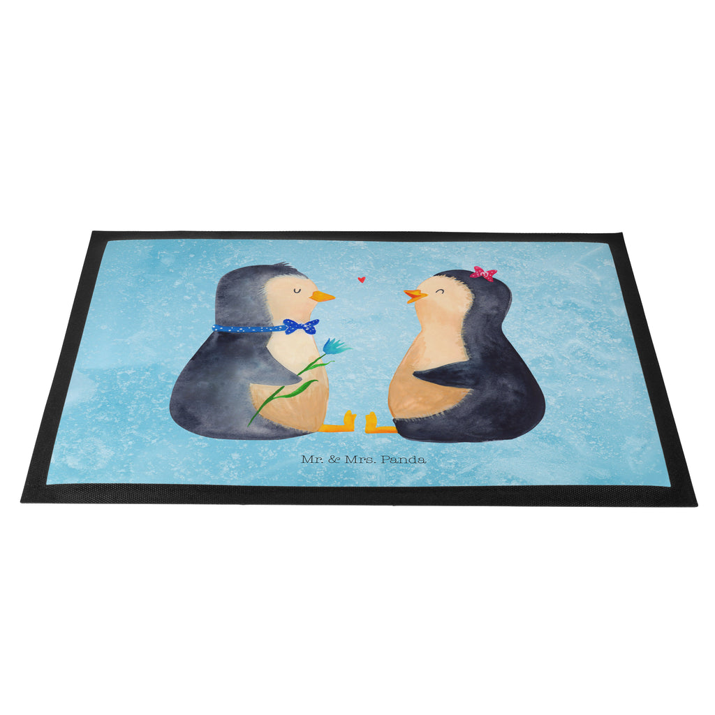 Fußmatte Pinguin Pärchen Türvorleger, Schmutzmatte, Fußabtreter, Matte, Schmutzfänger, Fußabstreifer, Schmutzfangmatte, Türmatte, Motivfußmatte, Haustürmatte, Vorleger, Pinguin, Pinguine, Liebe, Liebespaar, Liebesbeweis, Liebesgeschenk, Verlobung, Jahrestag, Hochzeitstag, Hochzeit, Hochzeitsgeschenk, große Liebe, Traumpaar