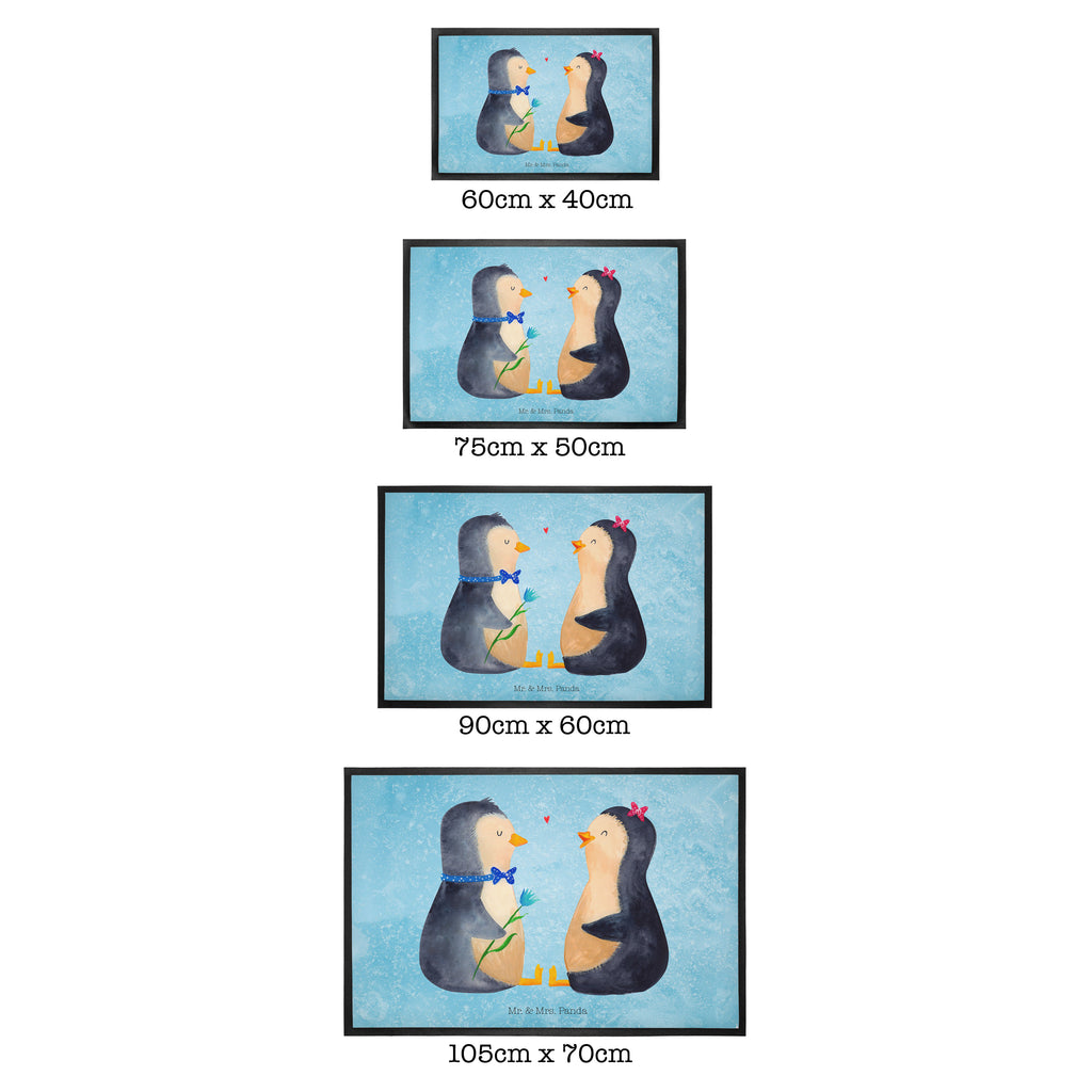 Fußmatte Pinguin Pärchen Türvorleger, Schmutzmatte, Fußabtreter, Matte, Schmutzfänger, Fußabstreifer, Schmutzfangmatte, Türmatte, Motivfußmatte, Haustürmatte, Vorleger, Pinguin, Pinguine, Liebe, Liebespaar, Liebesbeweis, Liebesgeschenk, Verlobung, Jahrestag, Hochzeitstag, Hochzeit, Hochzeitsgeschenk, große Liebe, Traumpaar