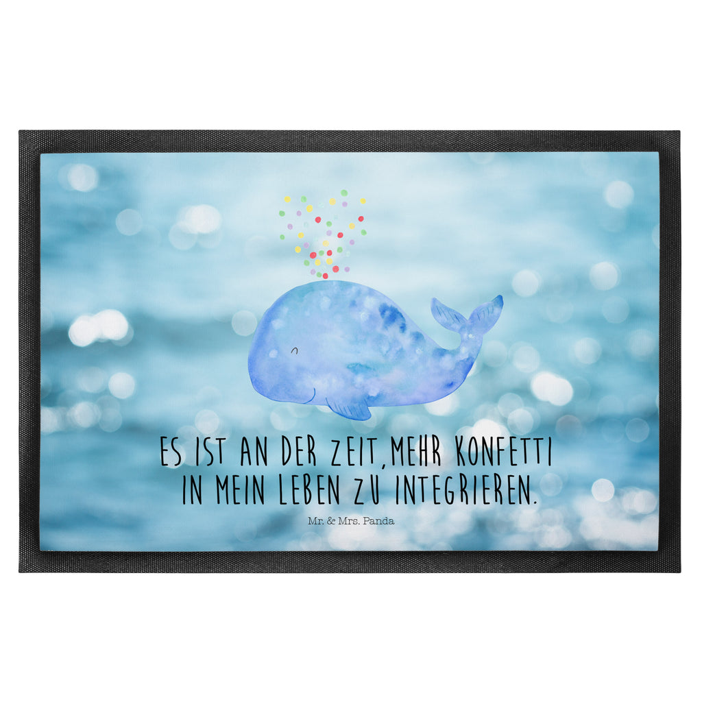 Fußmatte Wal Konfetti Wal, Konfetti, Wale, Motivation, Neuanfang, Trennung, Diät, Abnehmen, Neustart, Lebensabschnitt, Geburtstag,  Türvorleger, Schmutzmatte, Fußabtreter, Matte, Schmutzfänger, Fußabstreifer, Schmutzfangmatte, Türmatte, Motivfußmatte,  Haustürmatte, Vorleger  Meerestiere, Meer, Urlaub