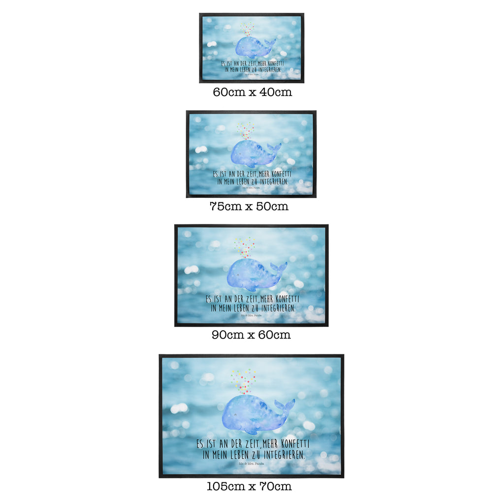 Fußmatte Wal Konfetti Wal, Konfetti, Wale, Motivation, Neuanfang, Trennung, Diät, Abnehmen, Neustart, Lebensabschnitt, Geburtstag,  Türvorleger, Schmutzmatte, Fußabtreter, Matte, Schmutzfänger, Fußabstreifer, Schmutzfangmatte, Türmatte, Motivfußmatte,  Haustürmatte, Vorleger  Meerestiere, Meer, Urlaub