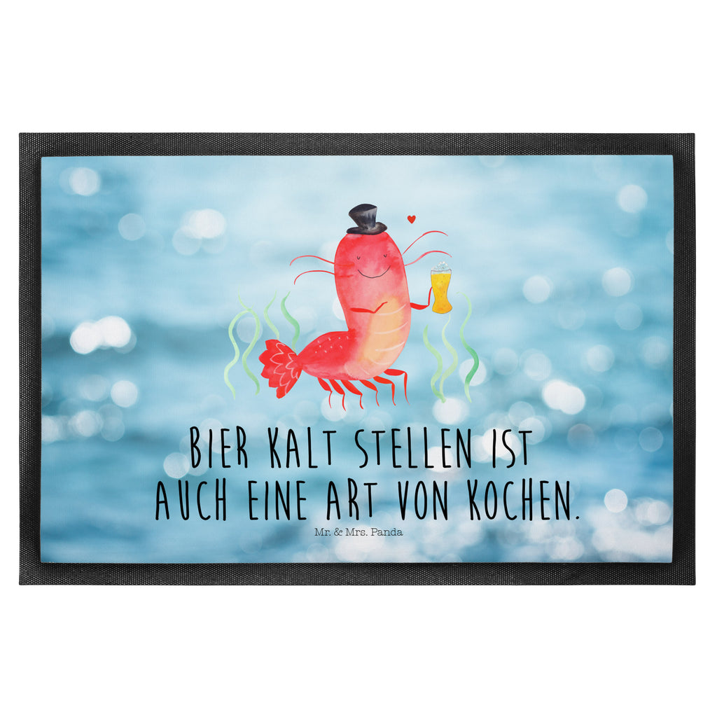 Fußmatte Hummer mit Weizen Garnele, Garnelen, Bier, Kochen, Männerhaushalt, Junggeselle, Junggesellin, Bierliebhaber, Kneipe, Gasthaus, Wirtschaft Türvorleger, Schmutzmatte, Fußabtreter, Matte, Schmutzfänger, Fußabstreifer, Schmutzfangmatte, Türmatte, Motivfußmatte,  Haustürmatte, Vorleger  Meerestiere, Meer, Urlaub