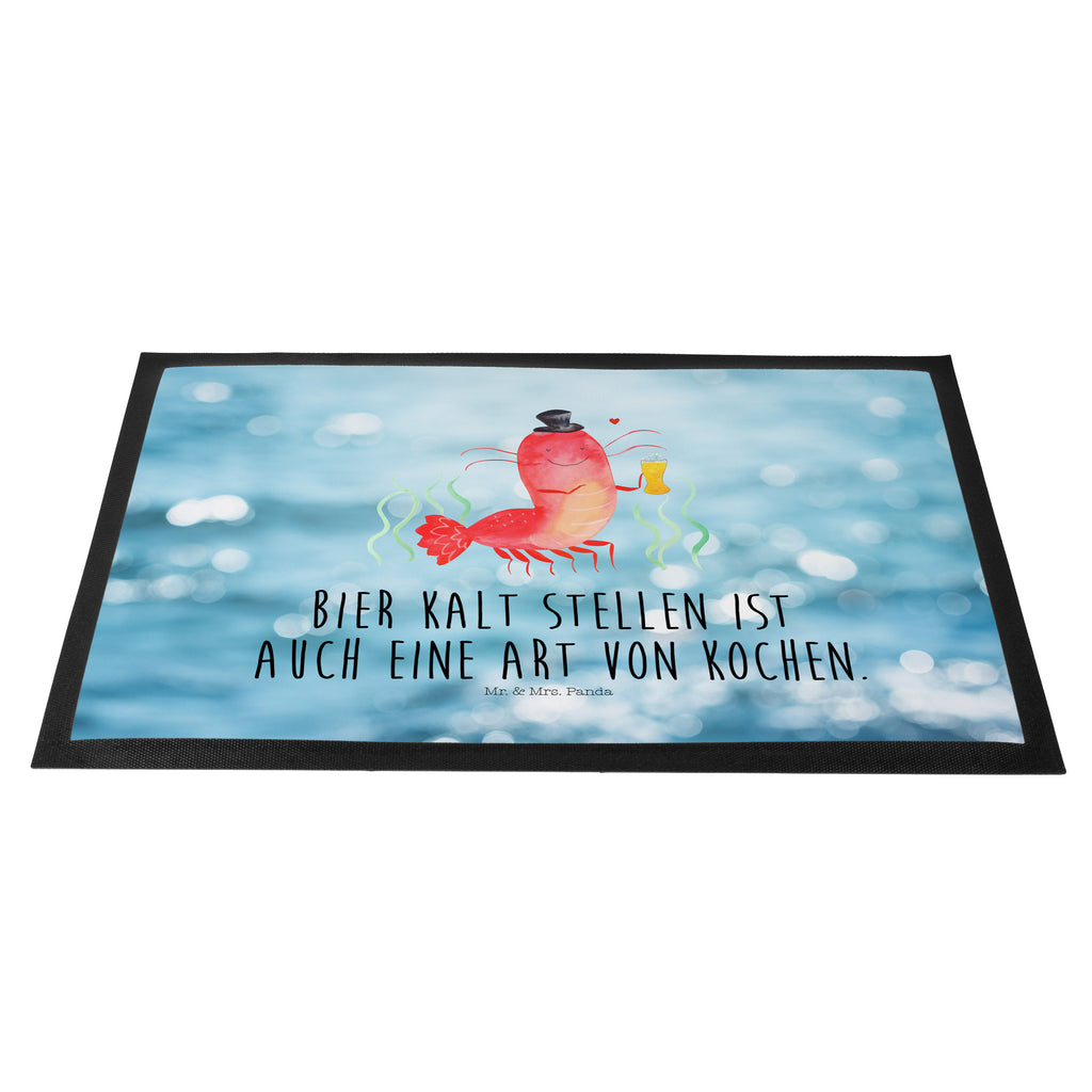 Fußmatte Hummer mit Weizen Garnele, Garnelen, Bier, Kochen, Männerhaushalt, Junggeselle, Junggesellin, Bierliebhaber, Kneipe, Gasthaus, Wirtschaft Türvorleger, Schmutzmatte, Fußabtreter, Matte, Schmutzfänger, Fußabstreifer, Schmutzfangmatte, Türmatte, Motivfußmatte,  Haustürmatte, Vorleger  Meerestiere, Meer, Urlaub
