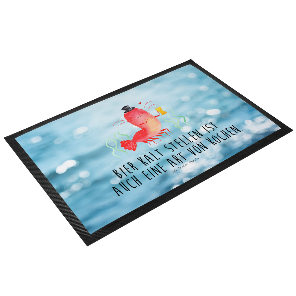 Fußmatte Hummer mit Weizen Garnele, Garnelen, Bier, Kochen, Männerhaushalt, Junggeselle, Junggesellin, Bierliebhaber, Kneipe, Gasthaus, Wirtschaft Türvorleger, Schmutzmatte, Fußabtreter, Matte, Schmutzfänger, Fußabstreifer, Schmutzfangmatte, Türmatte, Motivfußmatte,  Haustürmatte, Vorleger  Meerestiere, Meer, Urlaub