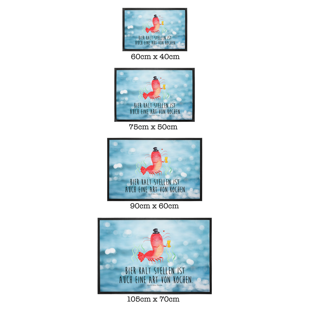 Fußmatte Hummer mit Weizen Garnele, Garnelen, Bier, Kochen, Männerhaushalt, Junggeselle, Junggesellin, Bierliebhaber, Kneipe, Gasthaus, Wirtschaft Türvorleger, Schmutzmatte, Fußabtreter, Matte, Schmutzfänger, Fußabstreifer, Schmutzfangmatte, Türmatte, Motivfußmatte,  Haustürmatte, Vorleger  Meerestiere, Meer, Urlaub