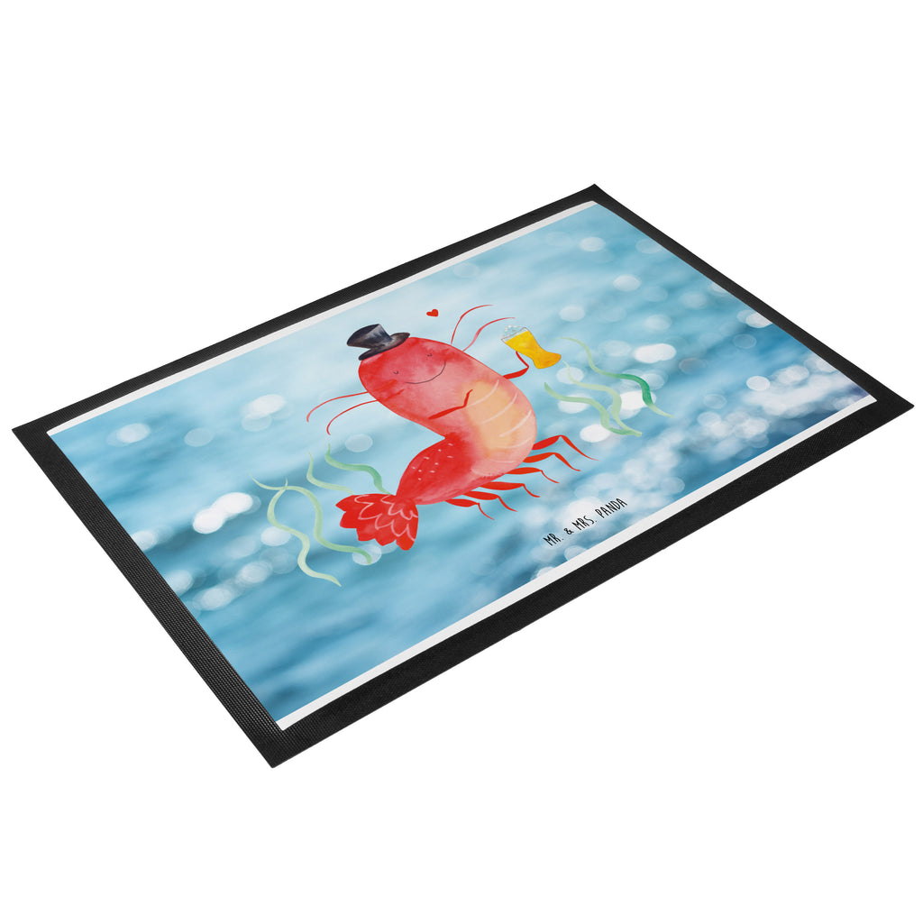 Fußmatte Hummer mit Weizen Garnele, Garnelen, Bier, Kochen, Männerhaushalt, Junggeselle, Junggesellin, Bierliebhaber, Kneipe, Gasthaus, Wirtschaft Türvorleger, Schmutzmatte, Fußabtreter, Matte, Schmutzfänger, Fußabstreifer, Schmutzfangmatte, Türmatte, Motivfußmatte,  Haustürmatte, Vorleger  Meerestiere, Meer, Urlaub