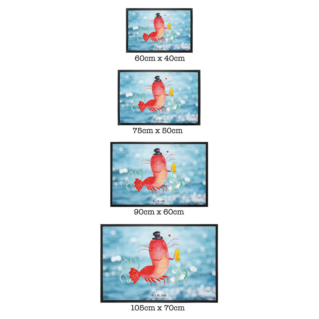 Fußmatte Hummer mit Weizen Garnele, Garnelen, Bier, Kochen, Männerhaushalt, Junggeselle, Junggesellin, Bierliebhaber, Kneipe, Gasthaus, Wirtschaft Türvorleger, Schmutzmatte, Fußabtreter, Matte, Schmutzfänger, Fußabstreifer, Schmutzfangmatte, Türmatte, Motivfußmatte,  Haustürmatte, Vorleger  Meerestiere, Meer, Urlaub