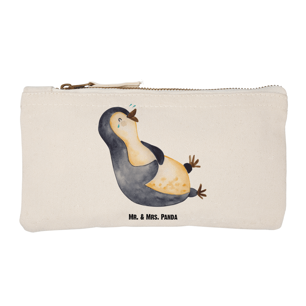 Schminktasche Pinguin lachend Schminktasche, Kosmetiktasche, Kosmetikbeutel, Stiftemäppchen, Etui, Federmappe, Makeup, XXL, Schminketui, Kosmetiketui, Schlamperetui, Pinguin, Pinguine, lustiger Spruch, Optimismus, Fröhlich, Lachen, Humor, Fröhlichkeit