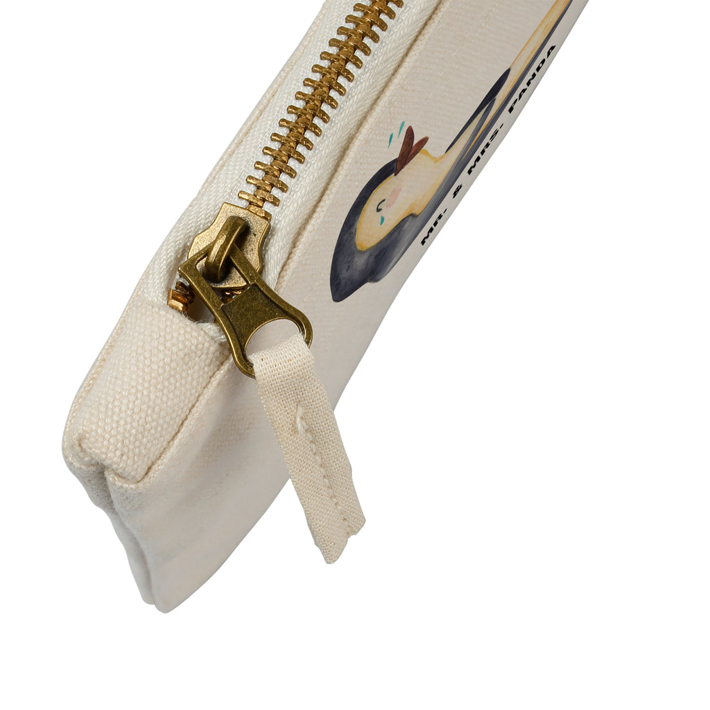 Schminktasche Pinguin lachend Schminktasche, Kosmetiktasche, Kosmetikbeutel, Stiftemäppchen, Etui, Federmappe, Makeup, XXL, Schminketui, Kosmetiketui, Schlamperetui, Pinguin, Pinguine, lustiger Spruch, Optimismus, Fröhlich, Lachen, Humor, Fröhlichkeit