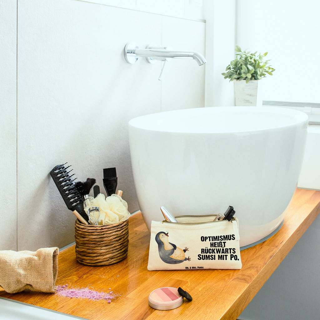 Schminktasche Pinguin lachend Schminktasche, Kosmetiktasche, Kosmetikbeutel, Stiftemäppchen, Etui, Federmappe, Makeup, XXL, Schminketui, Kosmetiketui, Schlamperetui, Pinguin, Pinguine, lustiger Spruch, Optimismus, Fröhlich, Lachen, Humor, Fröhlichkeit