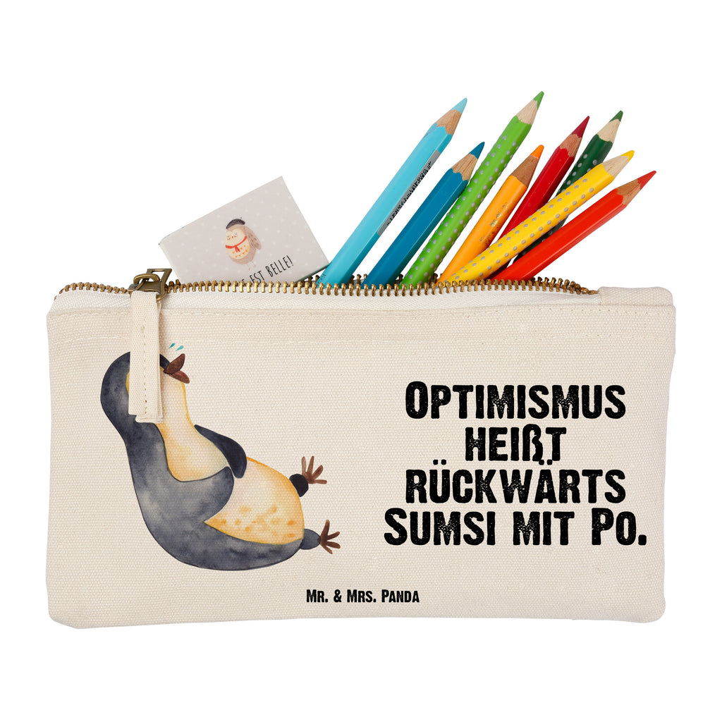 Schminktasche Pinguin lachend Schminktasche, Kosmetiktasche, Kosmetikbeutel, Stiftemäppchen, Etui, Federmappe, Makeup, XXL, Schminketui, Kosmetiketui, Schlamperetui, Pinguin, Pinguine, lustiger Spruch, Optimismus, Fröhlich, Lachen, Humor, Fröhlichkeit