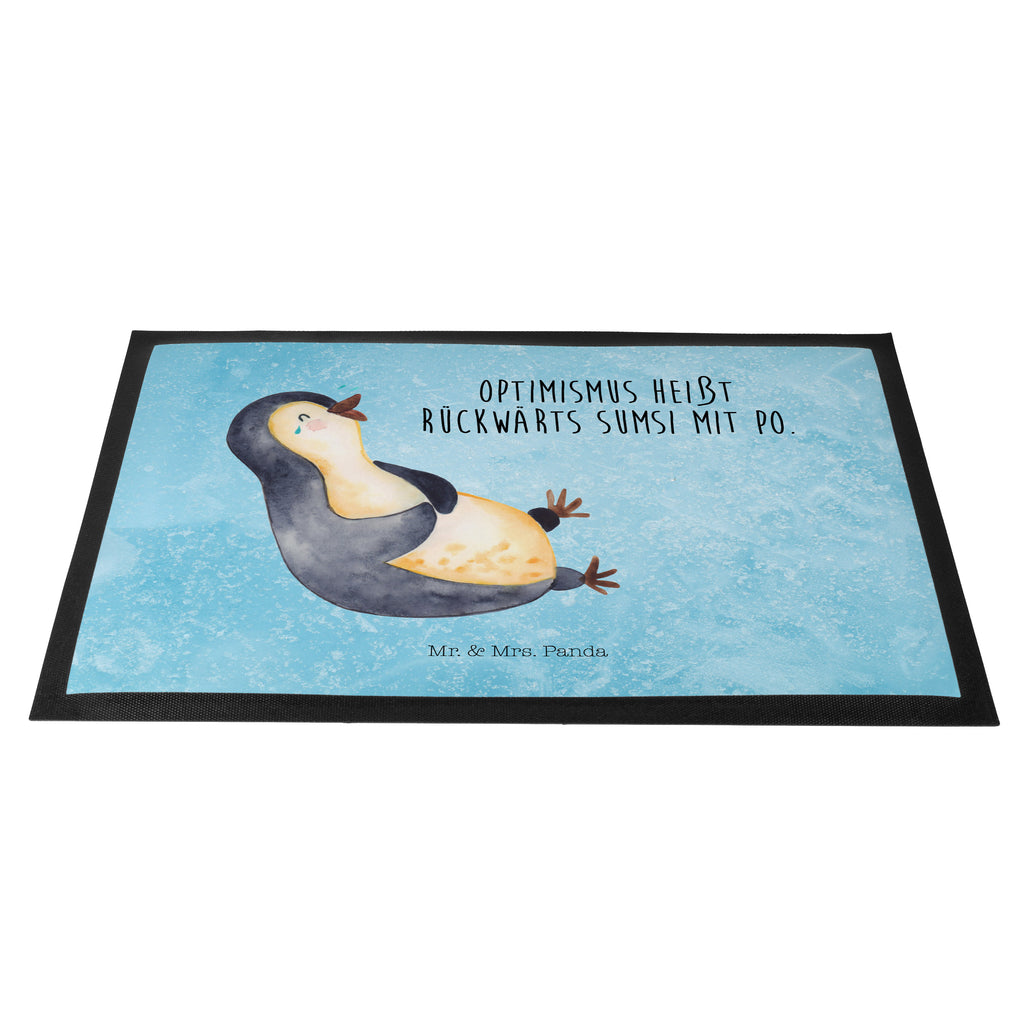 Fußmatte Pinguin lachend Pinguin, Pinguine, lustiger Spruch, Optimismus, Fröhlich, Lachen, Humor, Fröhlichkeit Türvorleger, Schmutzmatte, Fußabtreter, Matte, Schmutzfänger, Fußabstreifer, Schmutzfangmatte, Türmatte, Motivfußmatte,  Haustürmatte, Vorleger  Pinguin