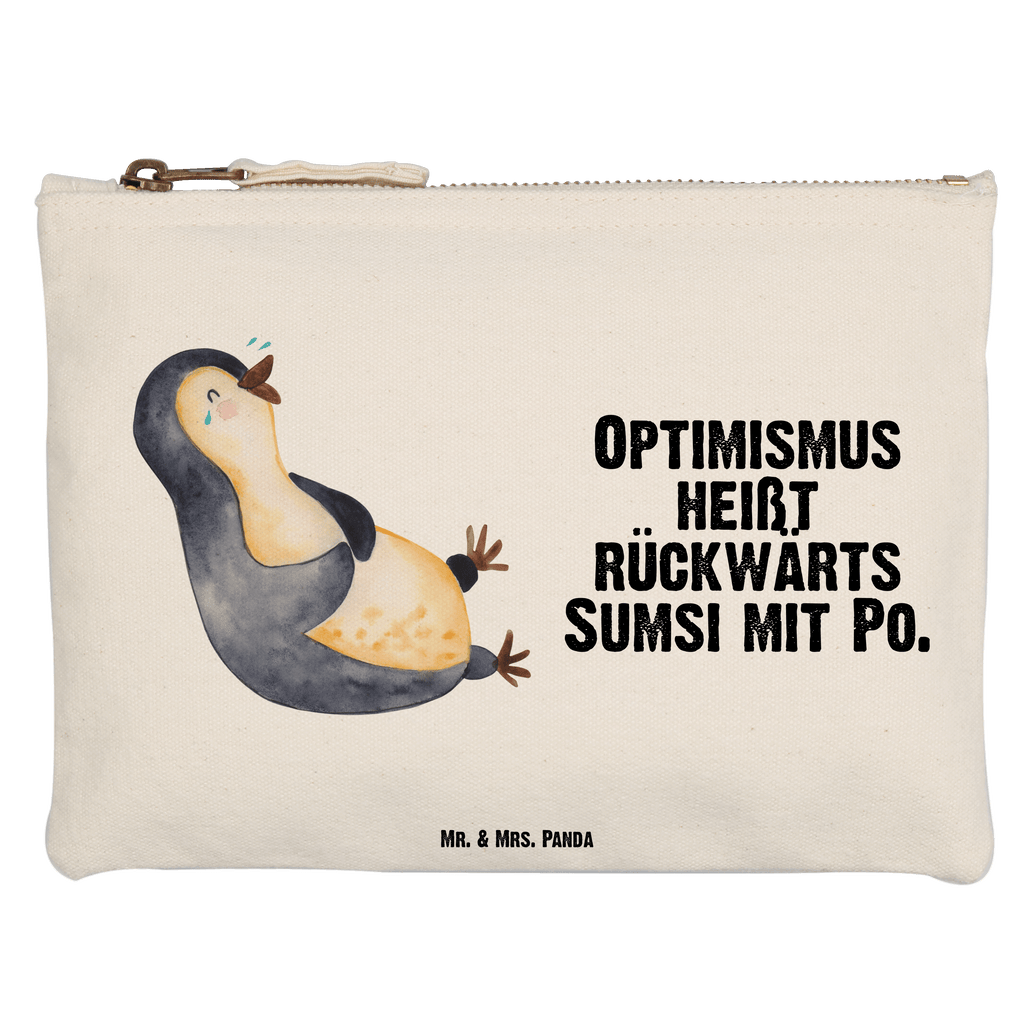Schminktasche Pinguin lachend Schminktasche, Kosmetiktasche, Kosmetikbeutel, Stiftemäppchen, Etui, Federmappe, Makeup, XXL, Schminketui, Kosmetiketui, Schlamperetui, Pinguin, Pinguine, lustiger Spruch, Optimismus, Fröhlich, Lachen, Humor, Fröhlichkeit